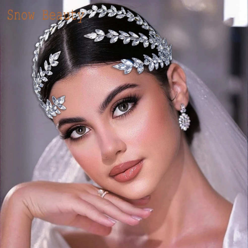 

DZ034 Luxury Wedding Headdresses Rhinestone Headband Bride Headwear Double Crystal Bridal Headpiece Gorgeous Women Hair Jewelry