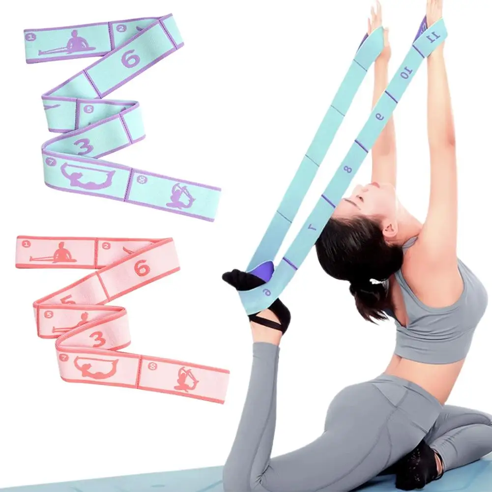 Multi-Section Elastic Yoga Resistance Bands Pilates Dance Stretching Belt Fitness Sport Exercise Pull Strap Fitness Belt
