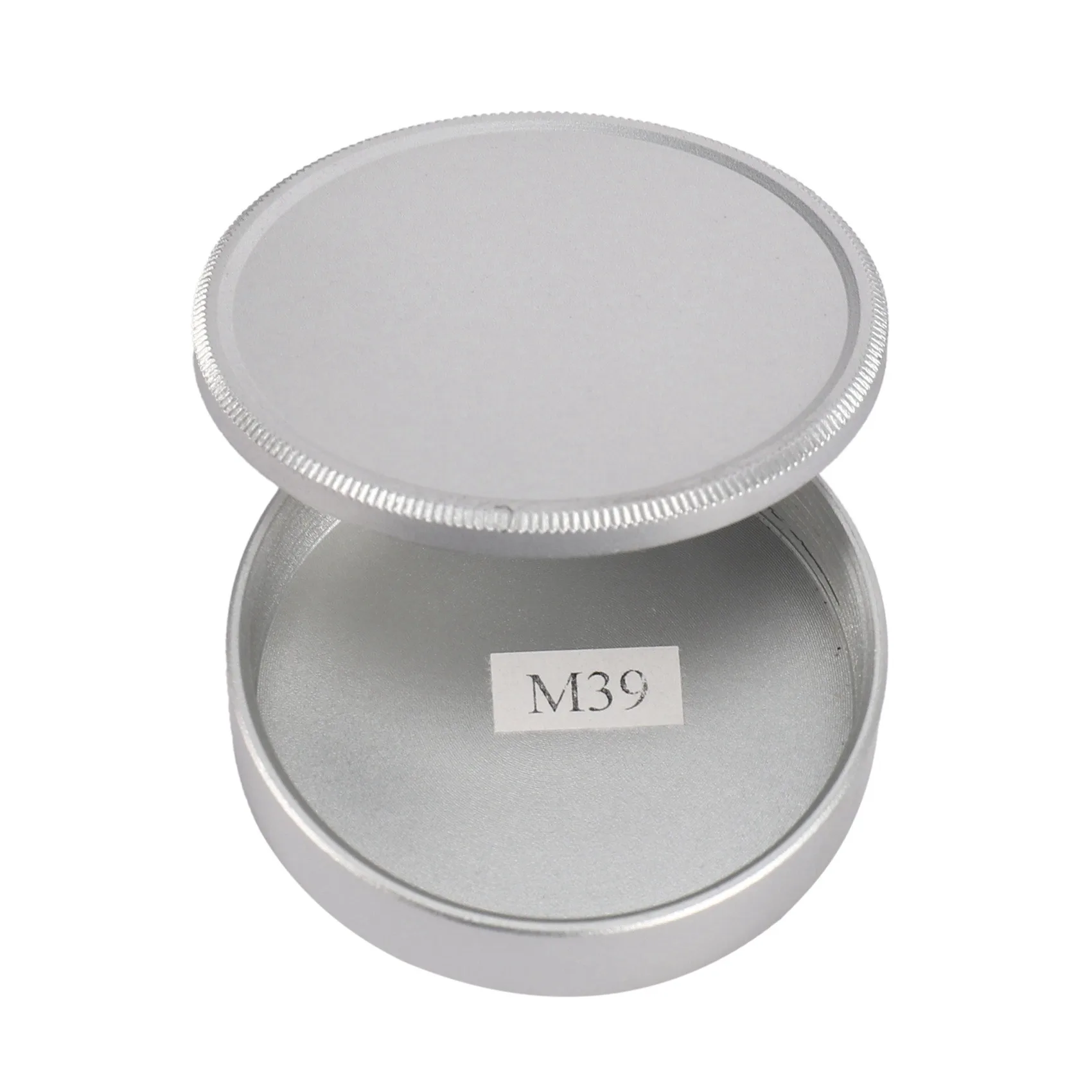 FULL-2X غطاء جسم معدني وغطاء خلفي للعدسة لـ M39 Ltm Lsm Leica برغي جبل 39S (فضي)