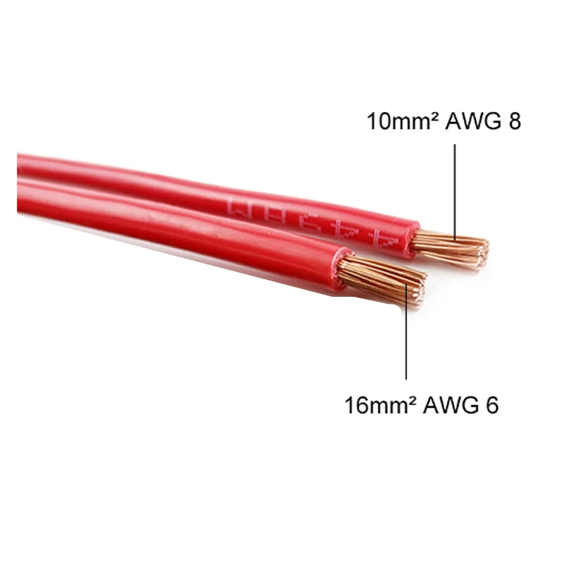 Battery Inverter Cable Set with Terminals 8/6AWG Stranded Copper Cord Solar Power Connection Wire with Lug