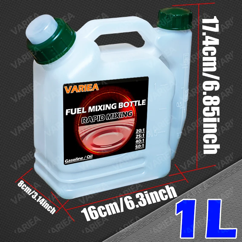 VARIEA- 1L/2L/3.5L/5L-2-Takt-Kraftstoffmischflasche - Kompatibel mit 25:1, 50:1, 40:1, 20:1 Kraftstoffmischungsverhältnissen, auslaufsicheres Design – Detail 3