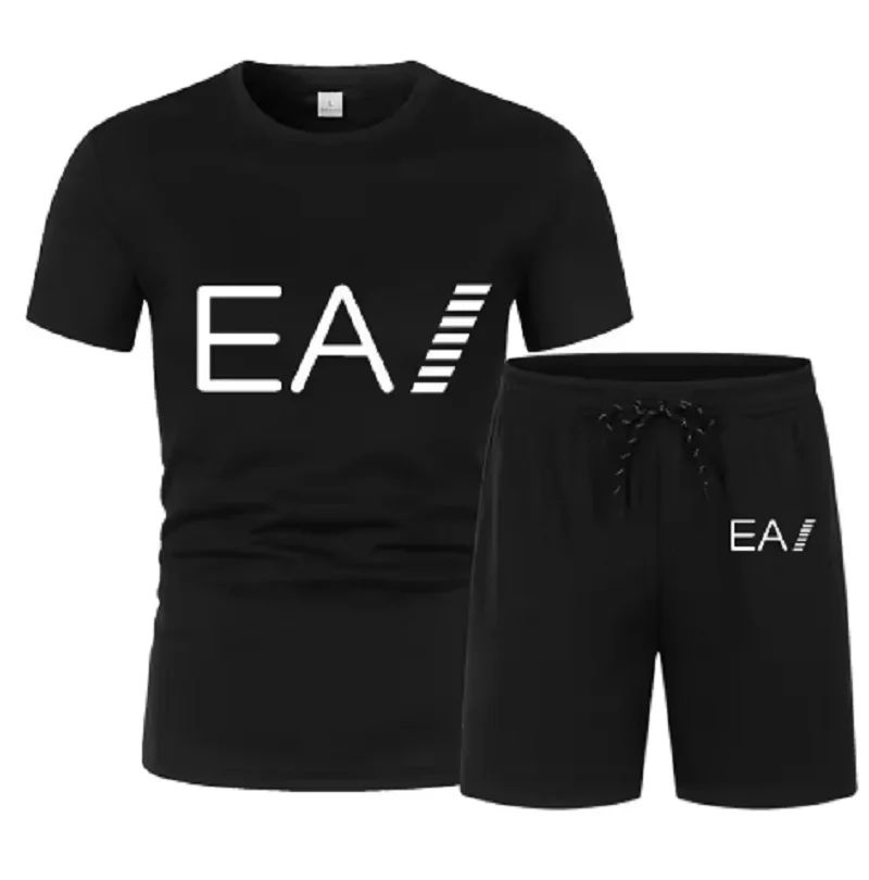 

Trend Printing Breathable Short Sleeves Shorts Sets Men's Suit Summer T-shirt Sports and Leisure Suit
