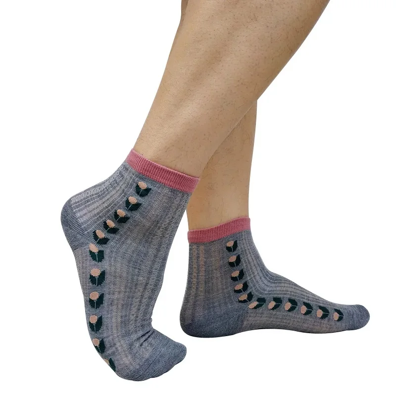 Striped Mens Business Formal Socks With Embroidery Sexy Dress Suit Hose Fashion New Summer Erotic Socks Business Gifts