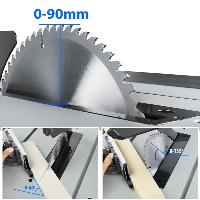 10 Inch Table Saw for Wood Cutting 220V/1800W  Sliding  Electric Portable Woodworking Machine