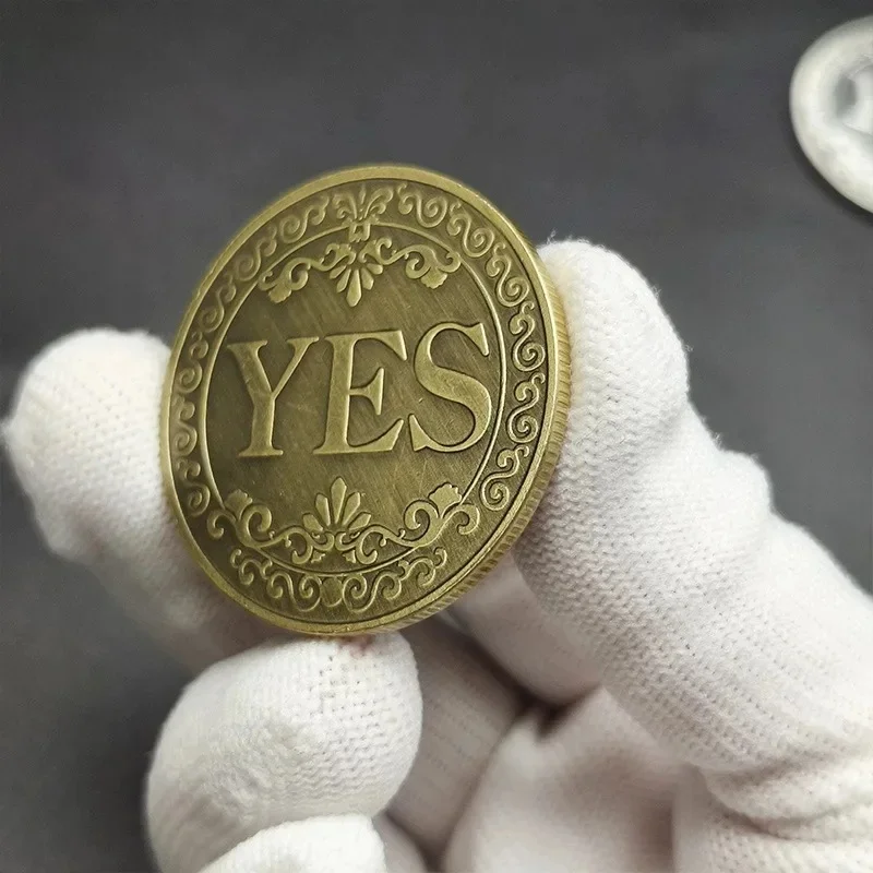 1-3pcs Bronze Yes Or No Commemorative Coin Souvenir Non-currency Coins Game Prop Challenge Coins Collection  Crafts