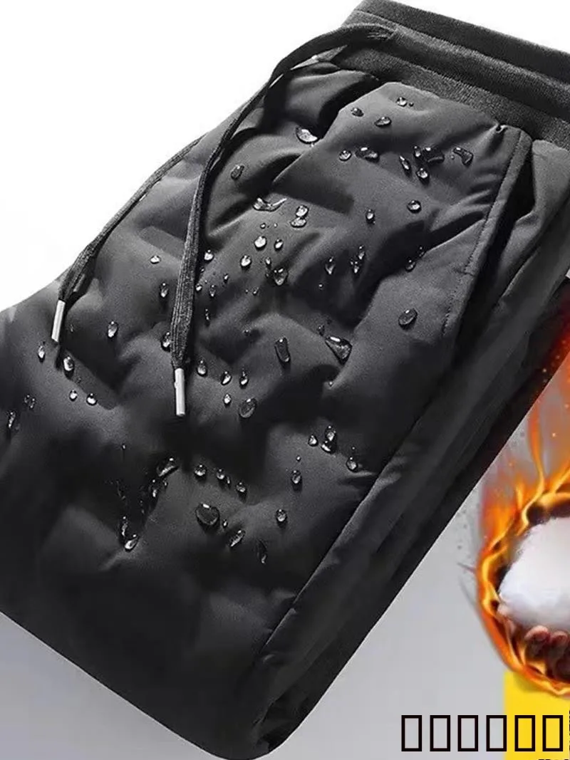 

Мужские пуховые брюки, толстые зимние штаны, новинка 2023 года, эластичные теплые брюки с гусиным пухом, длинные повседневные свободные брюки для холодной погоды