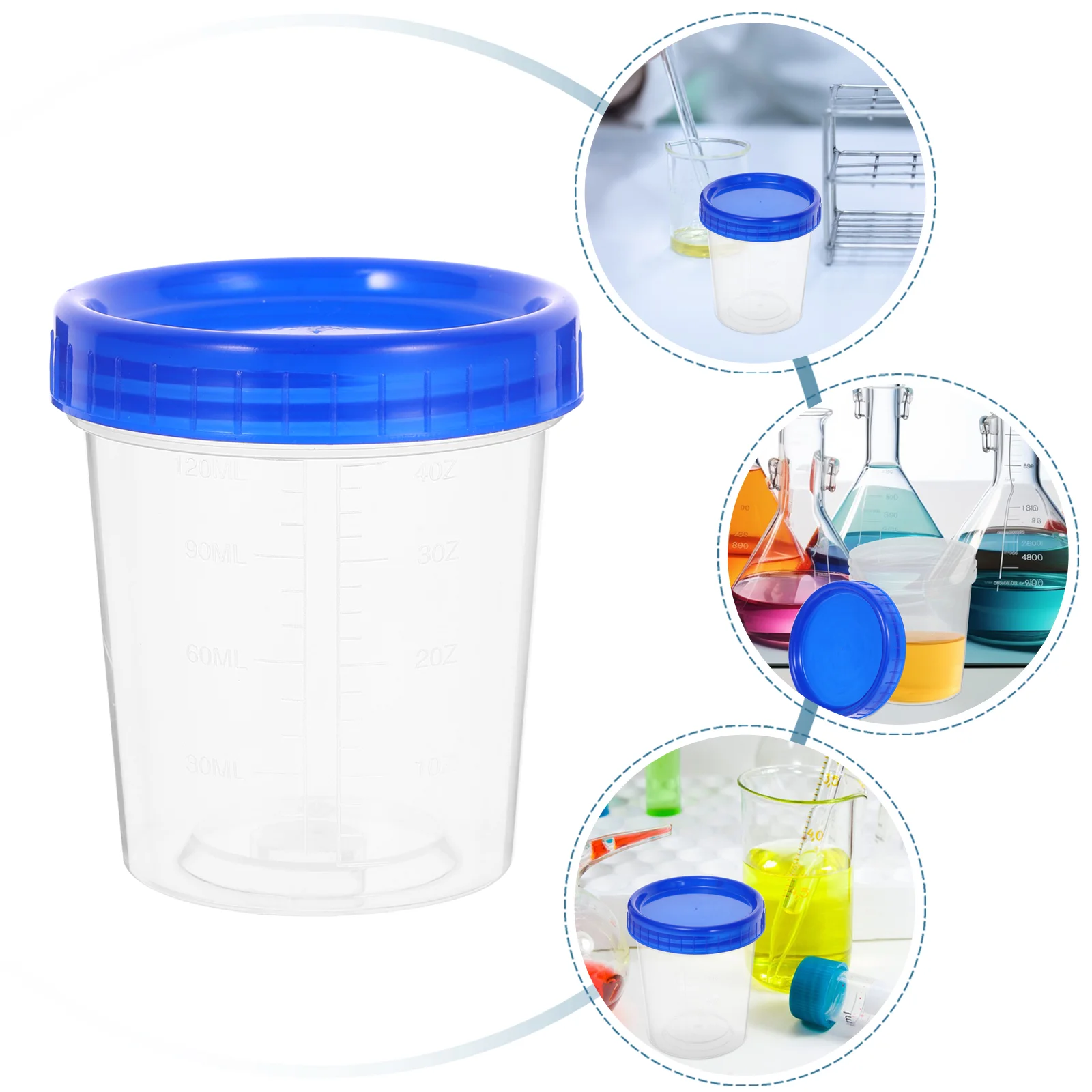 12 Pcs Measuring Cup Souffle Portion Cups Sample with Lid Specimen Container 120ml Urine