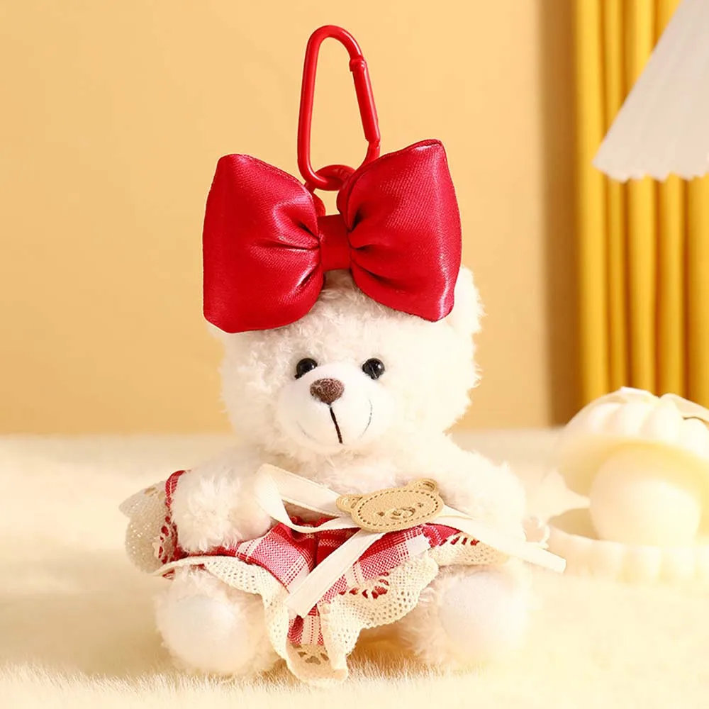 Bag Pendant Plush Bear Keychain Princess Dress Bear Plushies Toys Bow Bear Dolls Pendant Kawaii Decoration Stuffed Animal Toys