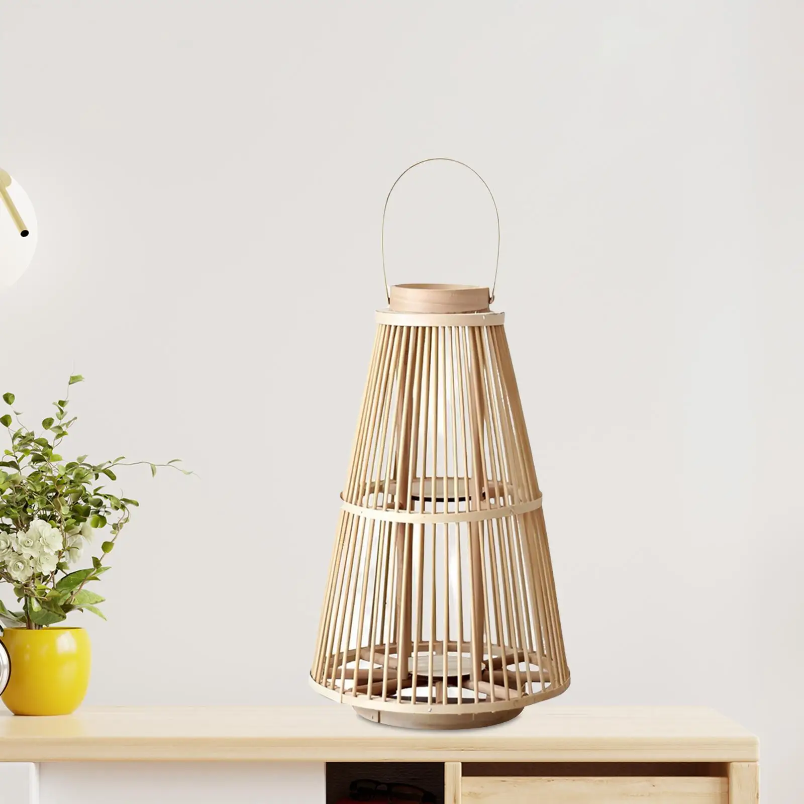 Candle Holder Lantern Decor Hand Woven Hanging Handcraft for Desktop Home Garden