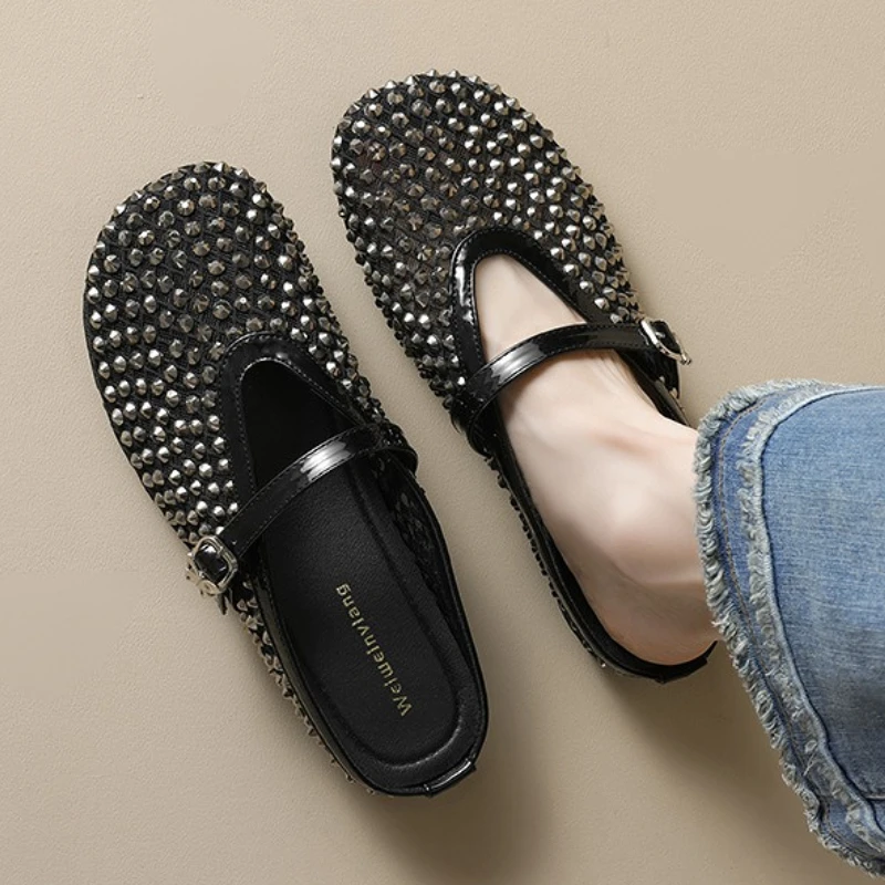 Mesh Rhinestone Brand Slippers Women Summer New Casual Slide Female Comfy Breathable Fashion Mules Sandals Women Pantuflas Mujer