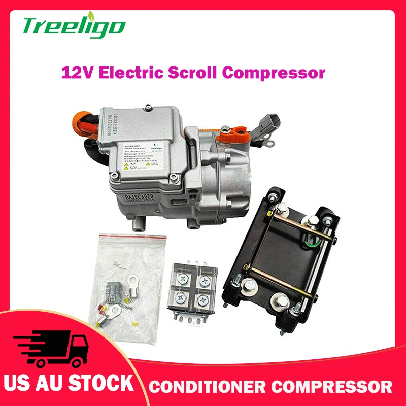 Treeligo Universal Electric Air Conditioner Compressor 12V Auto Air Conditionin compressor For Camp Car Truck Bus Boat Camp 14CC