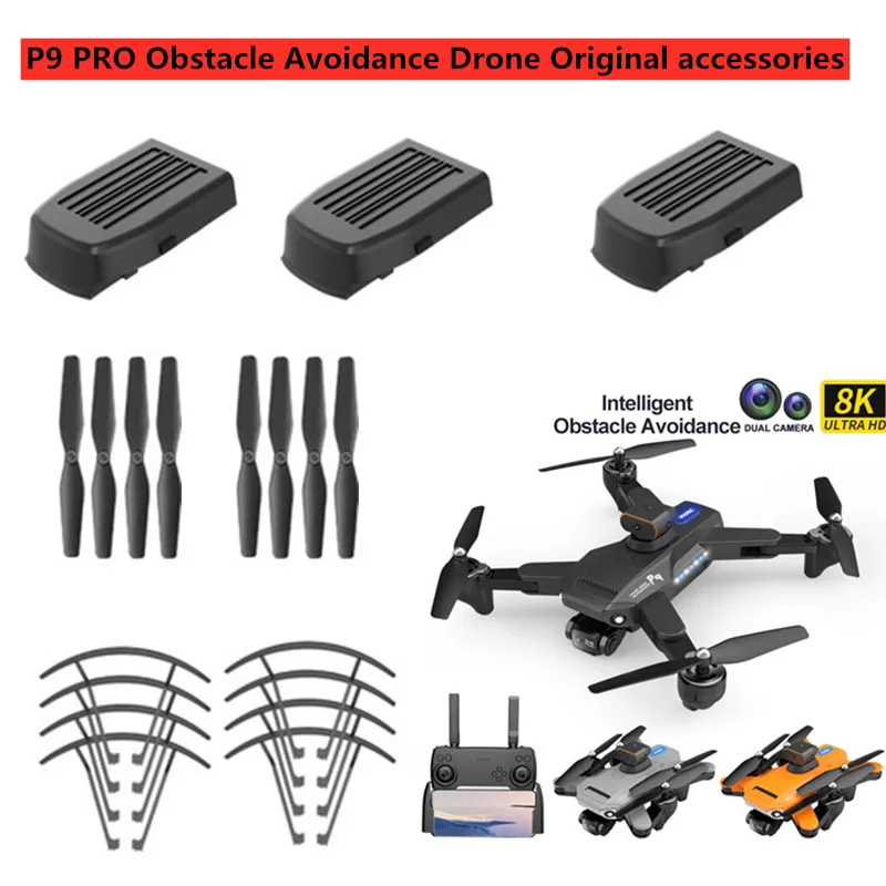 P9 Drone oryginalne akcesoria 3.7V 1600MAH akumulator/śmigło/przewód USB do P9 baterii PRO Drone P9 P9 PRO kocioł do unikania przeszkód