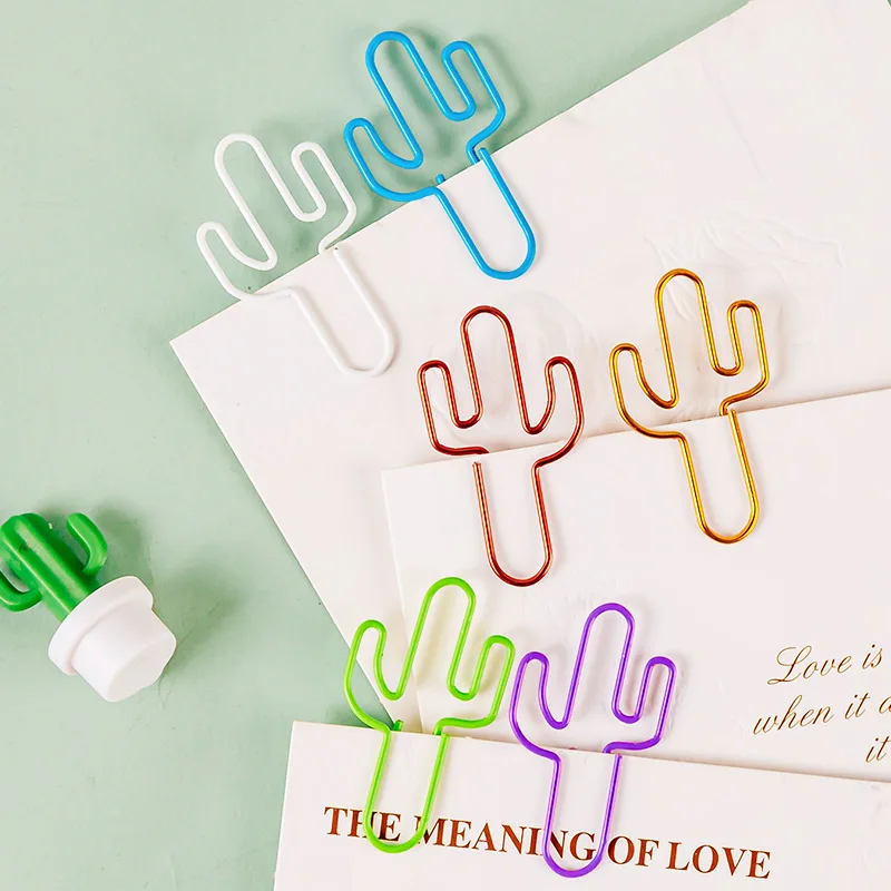 

Скрепка для бумаг «Золотой кактус», креативные скрепки для бумаг для страниц, булавка для моделирования, скрепка для растений, металлическая скрепка для бумаг, креативные офисные канцелярские принадлежности