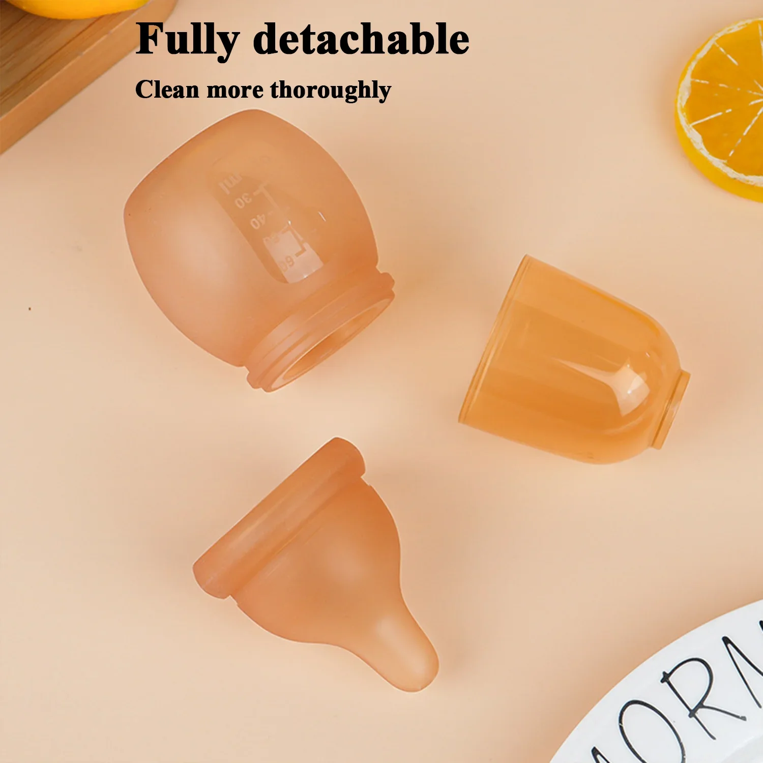 Primeira garrafa para recém-nascidos de 60ml |   Alimentador de leite materno de silicone |   para alimentação complementar e de dedos |   Aprovado pelo hospital