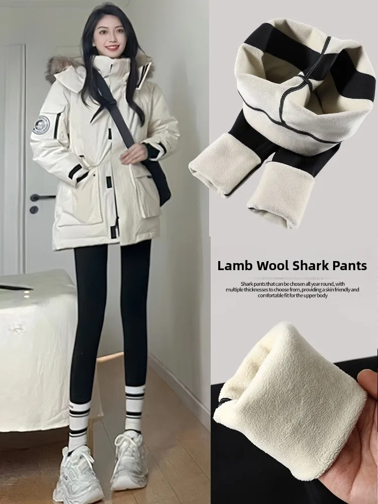 Warmth High Waist Lamb Velvet ark Pants Women's Tight Fit Yoga Trousers Autumn Winter Bot Slimming Butt Lifting