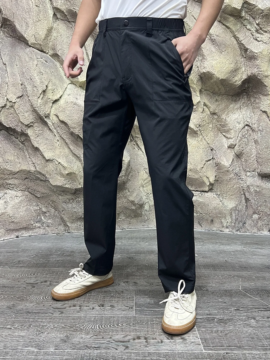 

Function Series 3D Tailoring Cool Feeling Qui Dry Waterproof Casual Pants Elastic Straight Leg Button Sle Nylon Spandex