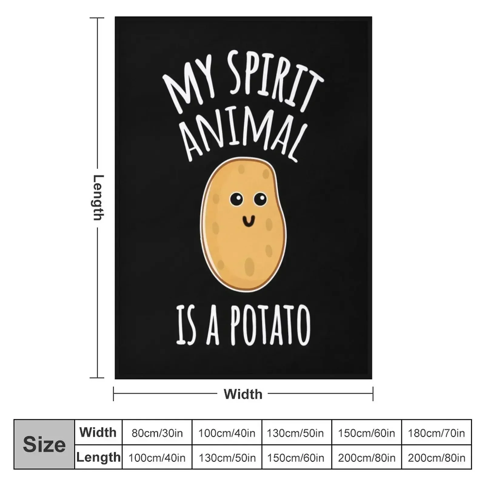 My Spirit Animal Is A Potato Throw Blanket Hair sofa bed Moving warm for winter Luxury Throw warm winter Blankets