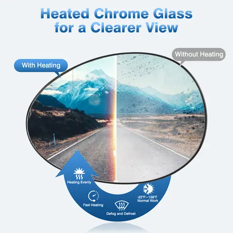 Side Rearview Heated Mirror Glass White/Blue for Mini Cooper R55 R56 R57 2007-2014 51162755625 51162755626 Left Right Side 6 best sales mini cooper mirror - №3