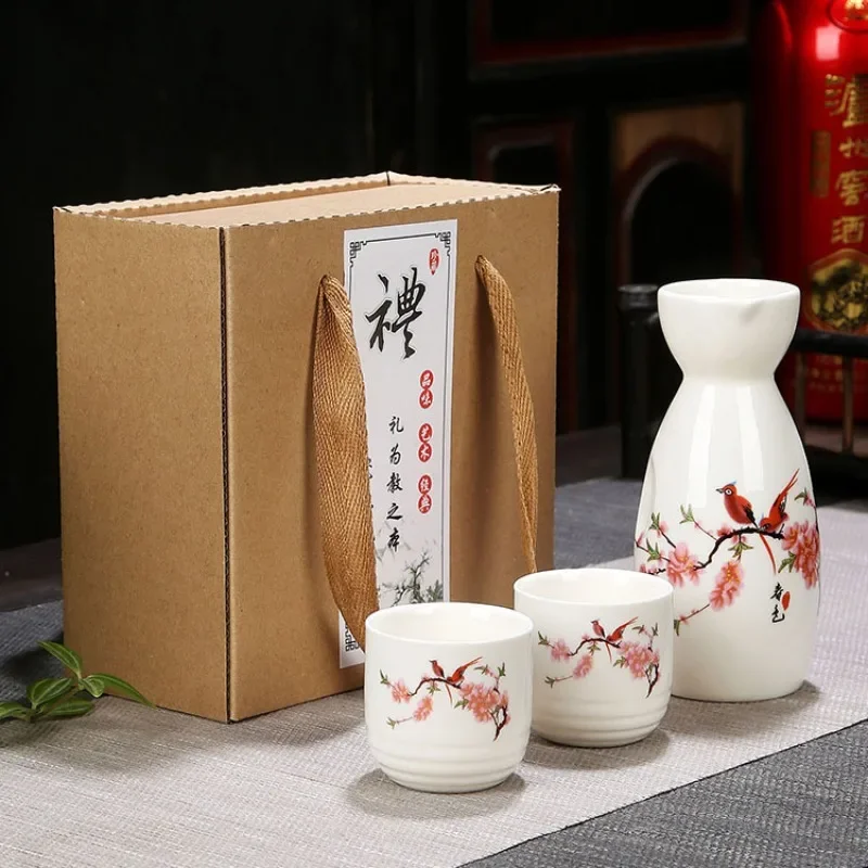 3pcs/set Japan Porcelain Vintage Ceramic Pot Flagon Liquor Spirits Cups Kitchen Dining Bar Drinkware Japanese Sake Wine Sets