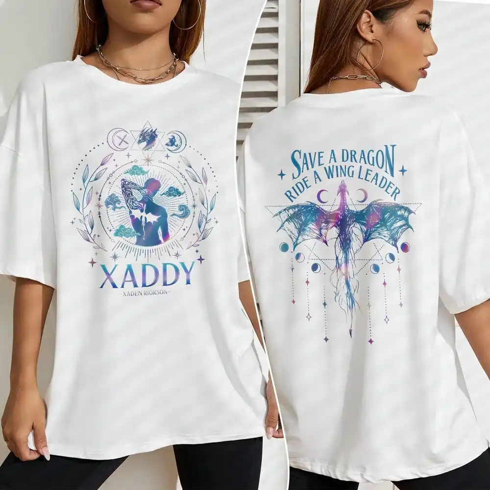 

Женская футболка в стиле ретро Xaden Riorson Xaddy Shit Fourth Wing Series для фанатов, темная студенческая рубашка, хлопковый топ Y2K, повседневная модная уличная одежда