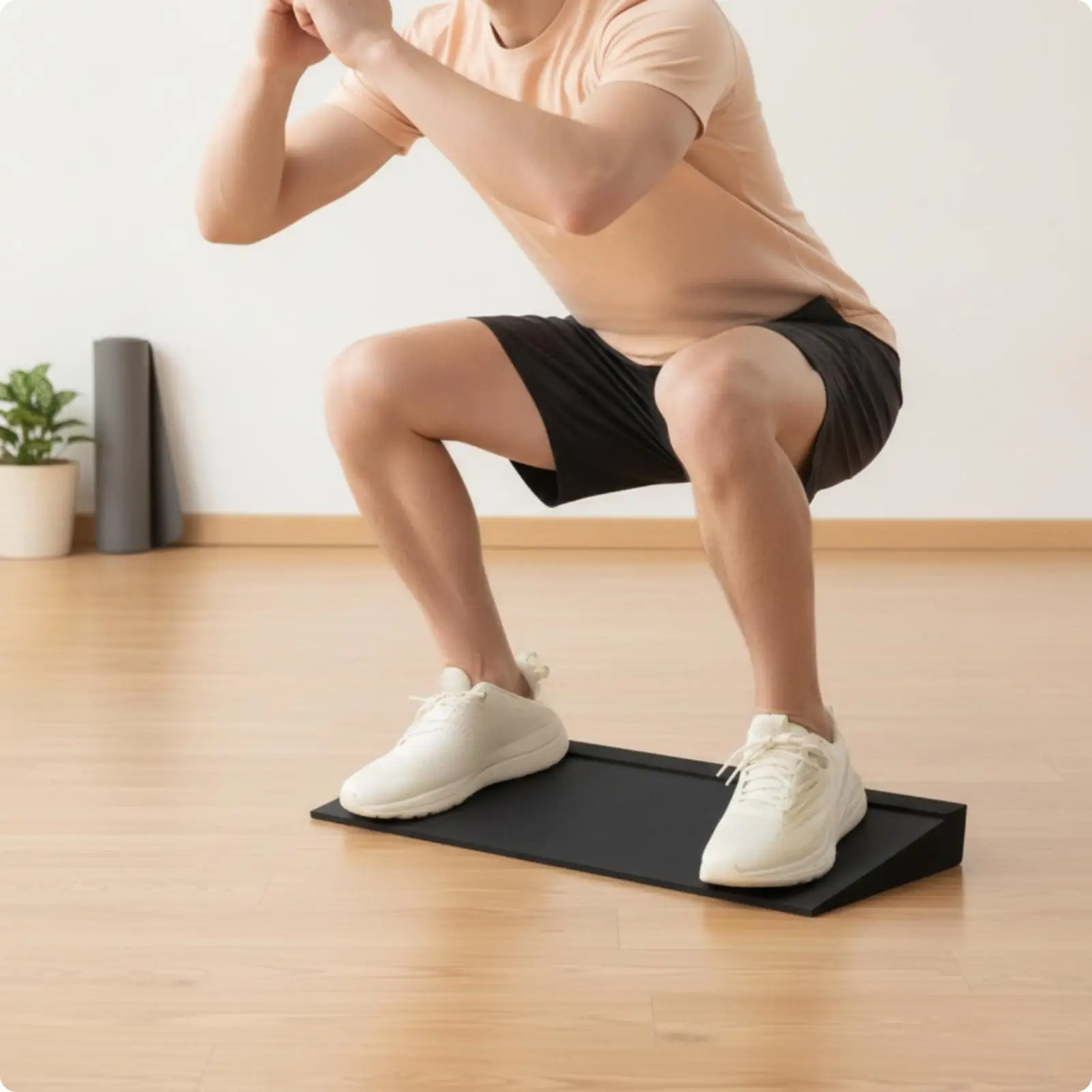 Portable Slant Board for Squat Exercise EVA Foam Ramp Balance Fitness Equipment for Calf Hamstring Stretching