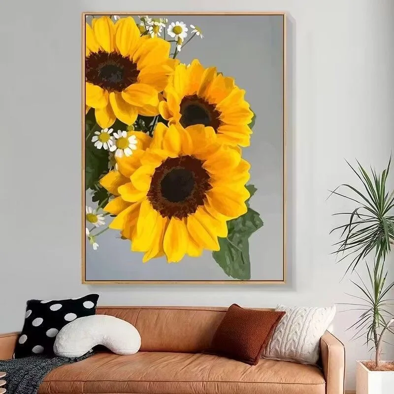 

Sunflowers Decorative Paintings Living Room Bedroom Wall Hanging Decoration Painting Nordic Wall Art Draw Background Decoration