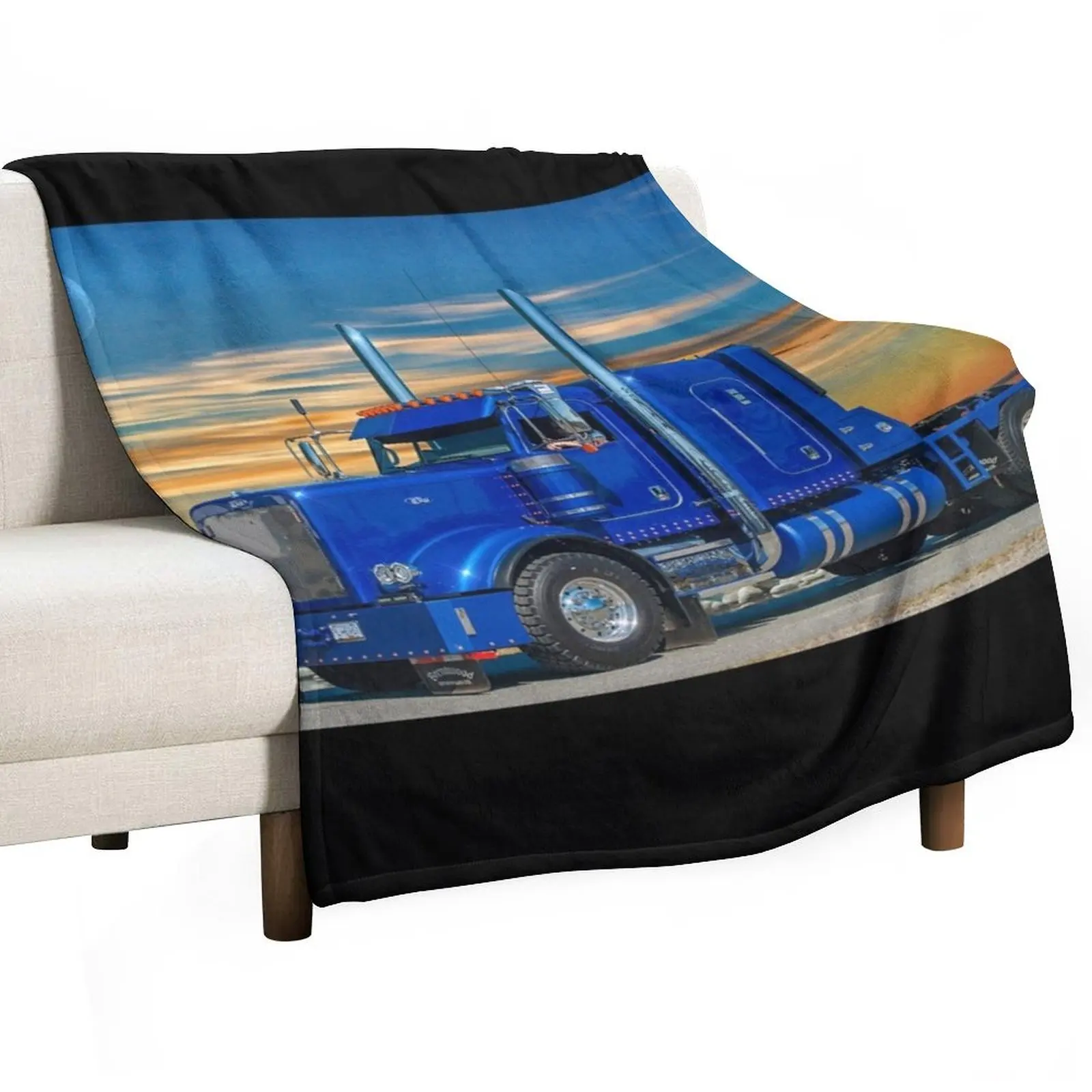 

Blue Peterbilt Throw Blanket Flannel anime Decorative Sofa Soft Big Blankets