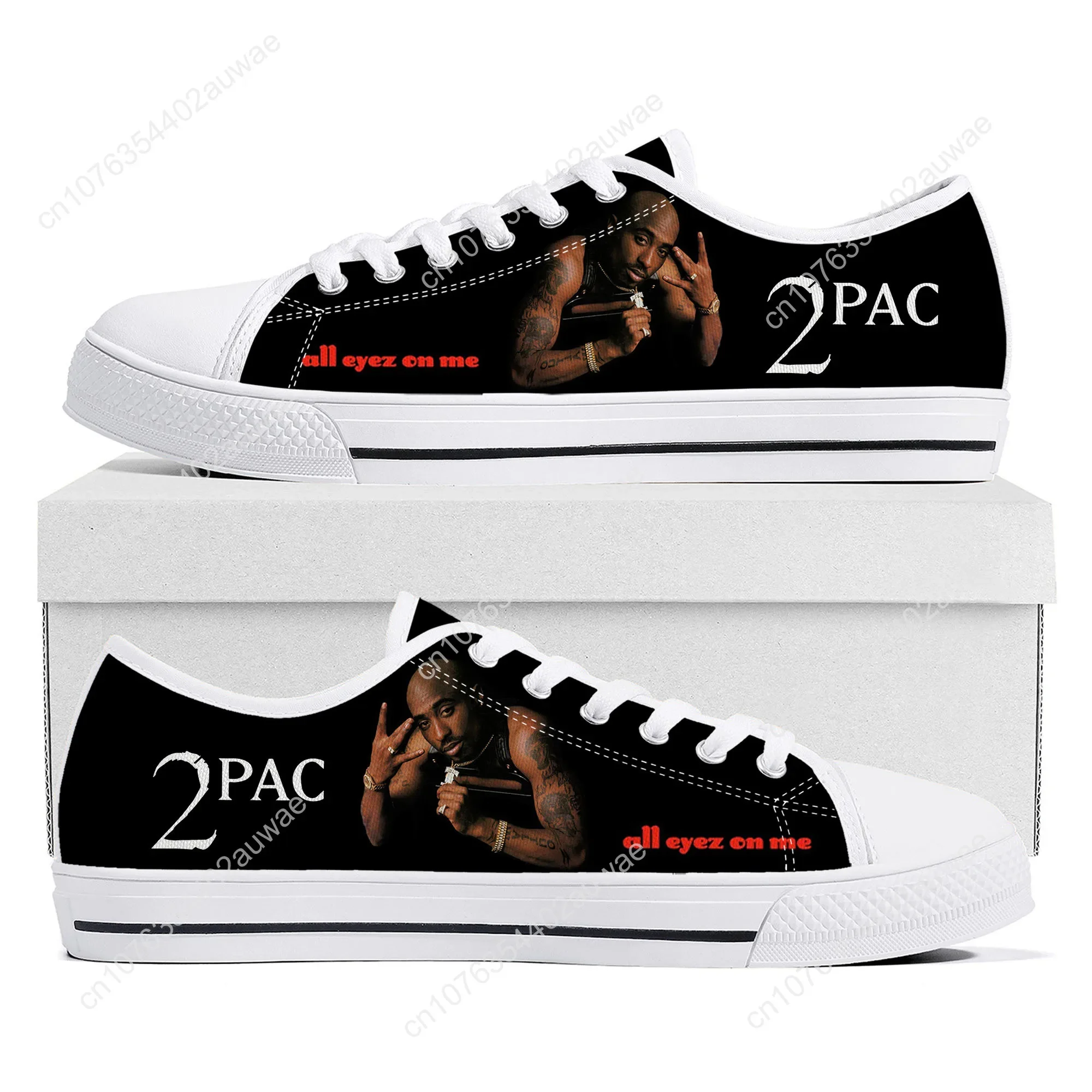 Sneakers Tupac 2pac sepatu kets Hip Hop uniseks Low Top kualitas tinggi Sneakers kanvas nyaman sepatu datar kasual Fashion bertali untuk wanita