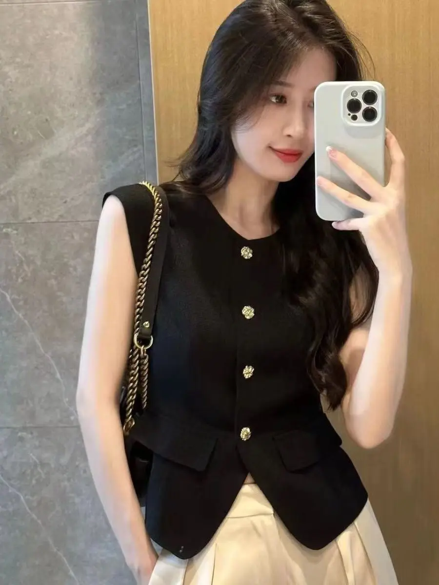 

Женский тонкий жилет Bla Svel для весны и лета, высококачественный модный укороченный жакет без рукавов, для повседневной носки