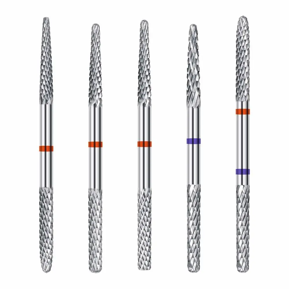 Silver Nail Drill Bits Manicure Nails Design Tools Double Heads Machine Pedicure Files Accessories Tungsten Steel Carbide