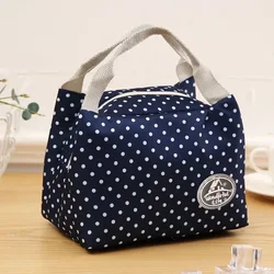 New Lunch Bag Insulated Cold Stripe Picnic Carry Case Thermal Portable Lunch Box Bento Pouch Lunch Container Food Storage Bags