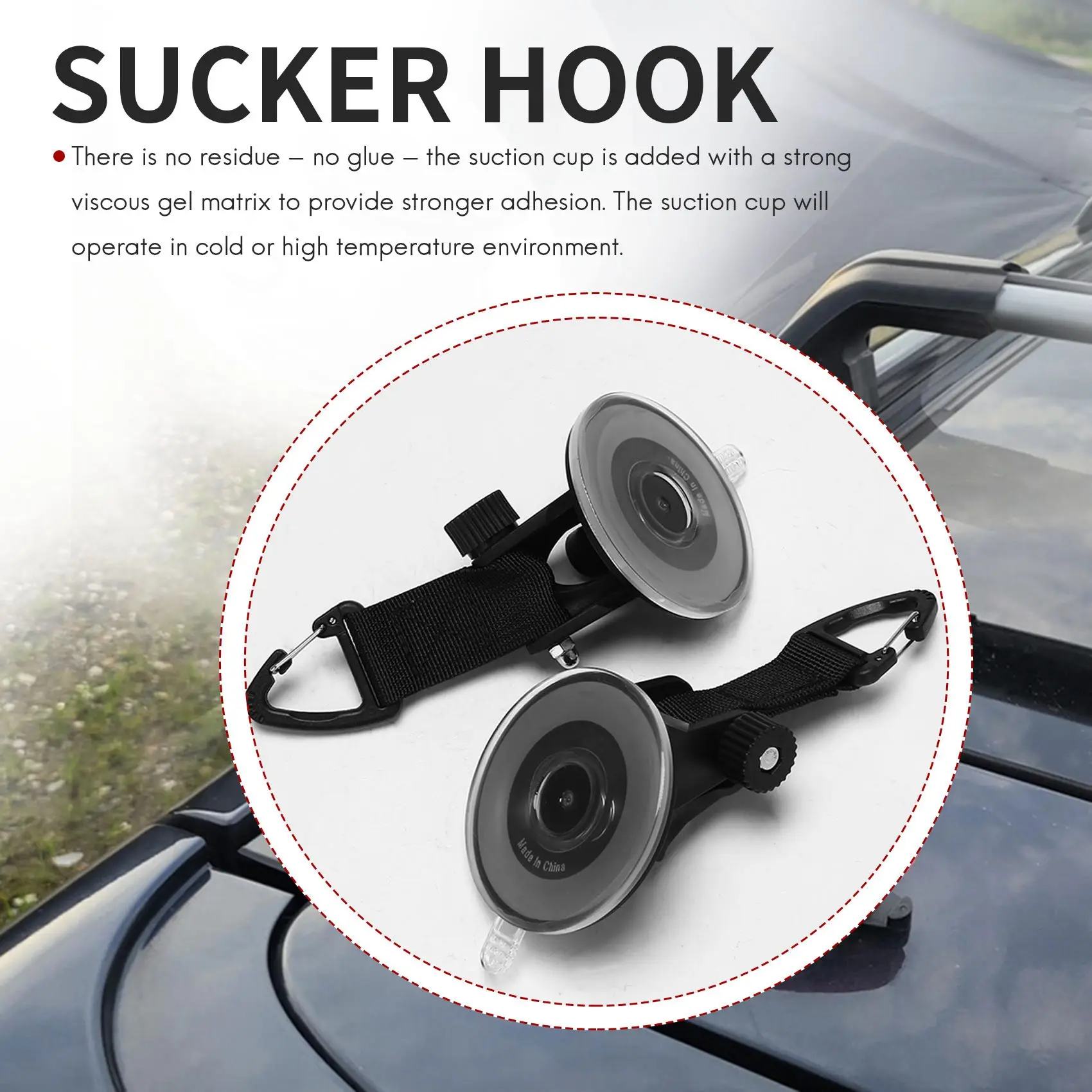 A47UNEW 4Pcs Suction Cup Anchor Securing Hook Tie Down,Camping Tarp As Car Side Awning, Pool Tarps Tents Securing Hook U