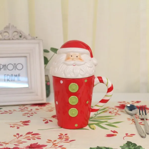 Cute Christmas Mug,Creative Cartoon Snowman Reindeer Ceramic Coffee Cup,Holiday Gift Santa Claus Water Cup,Atmosphere Decoration