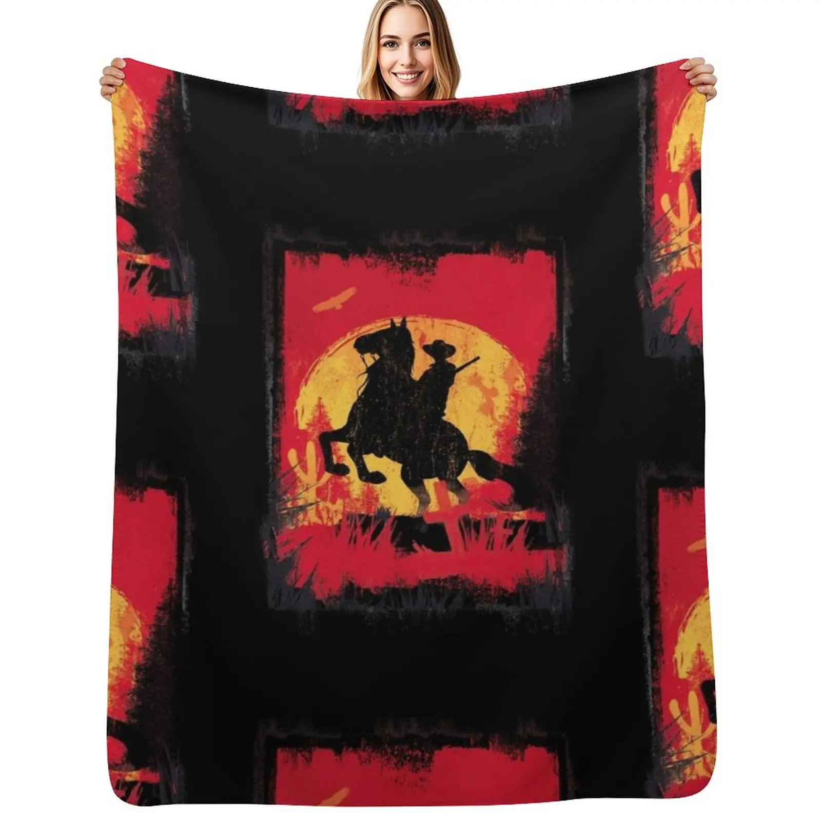 

RDR Sunset Throw Blanket Long Lasting Soft Plush Blanket for Daily Use