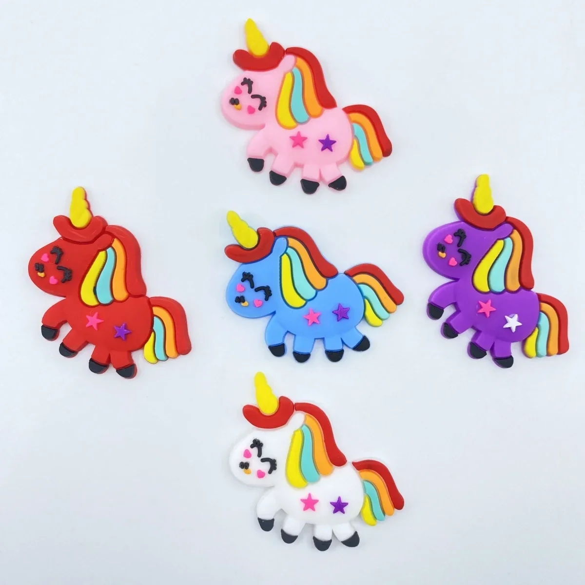 

10PCS Cute Unicorn PVC Soft Rubber Flat Back DIY Scrapbook Decoration Mobile Phone Craft Decorations