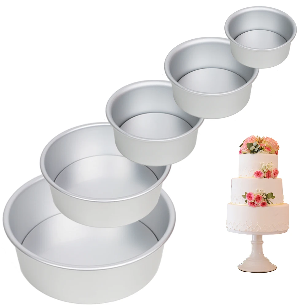 Heighten Round Cake Mold Deep Baking Pan for Oven Aluminum Coated With Removable Bottom Cake Tray Baking Pan Kitchen Accessories