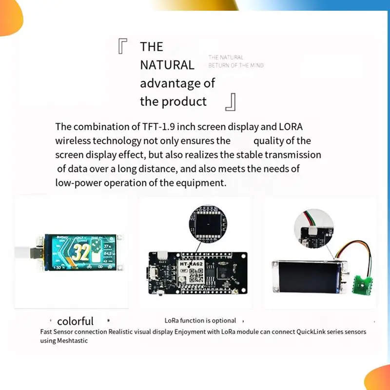 B48A nuevo módulo de ESP32-R8 de pantalla a Color TFT de 1,9 pulgadas Chip SX1262 protocolo Lorawan Bluetooth Wifi