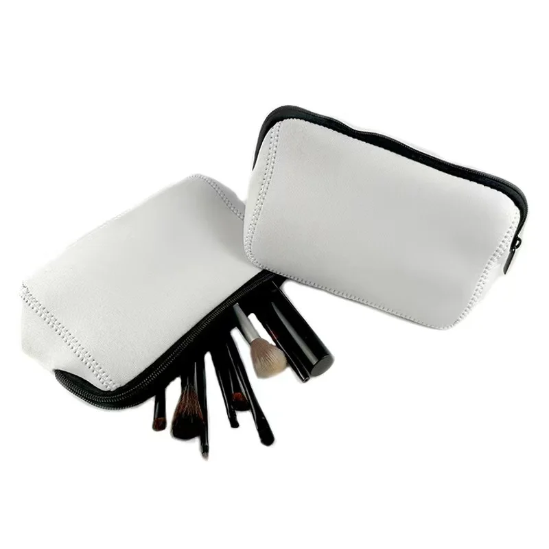 Sublimation Blank White Neoprene Cosmetic Bag Multipurpose Makeup Pencil Bag DIY Gift Travel Toiletry Pouch