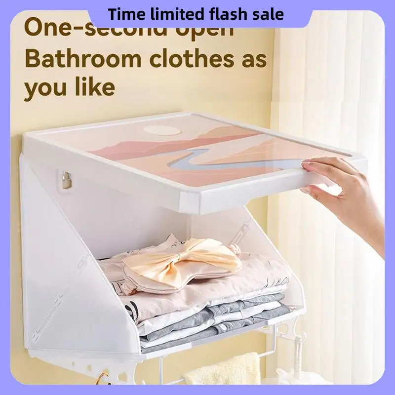 

A40T Thickened Waterproof Wall-Mounted Bathroom Storage Box - Easy Foldable , No Drilling Required