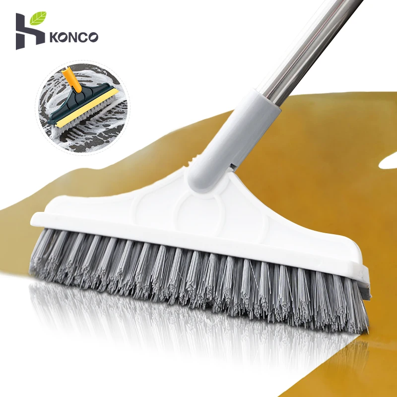 2 in 1 Floor Brush Scrub Brush 120 Degree Rotating Bathroom Kitchen Floor Crevice Cleaning Brush Kitchen Cleaning Tools