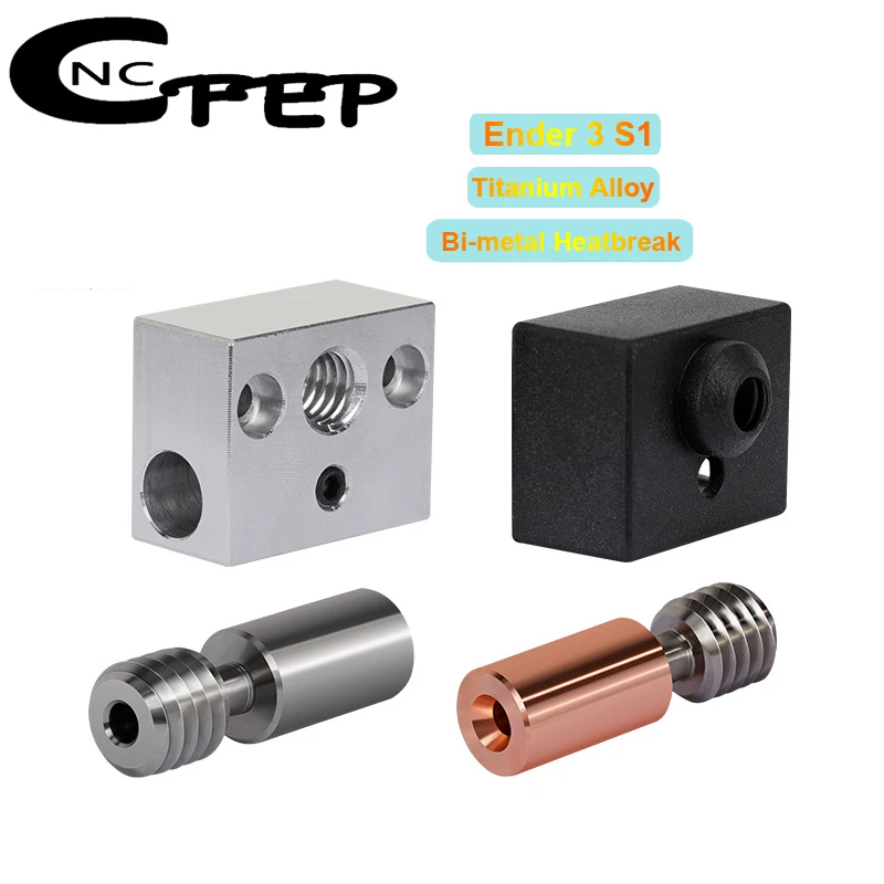 

High Quality Ender 3 S1 Bi-Metal Heatbreak 3D Printer Parts Hotend Heat Block Bimetal Throat for Ender 3 S1 CR10 Smart Pro