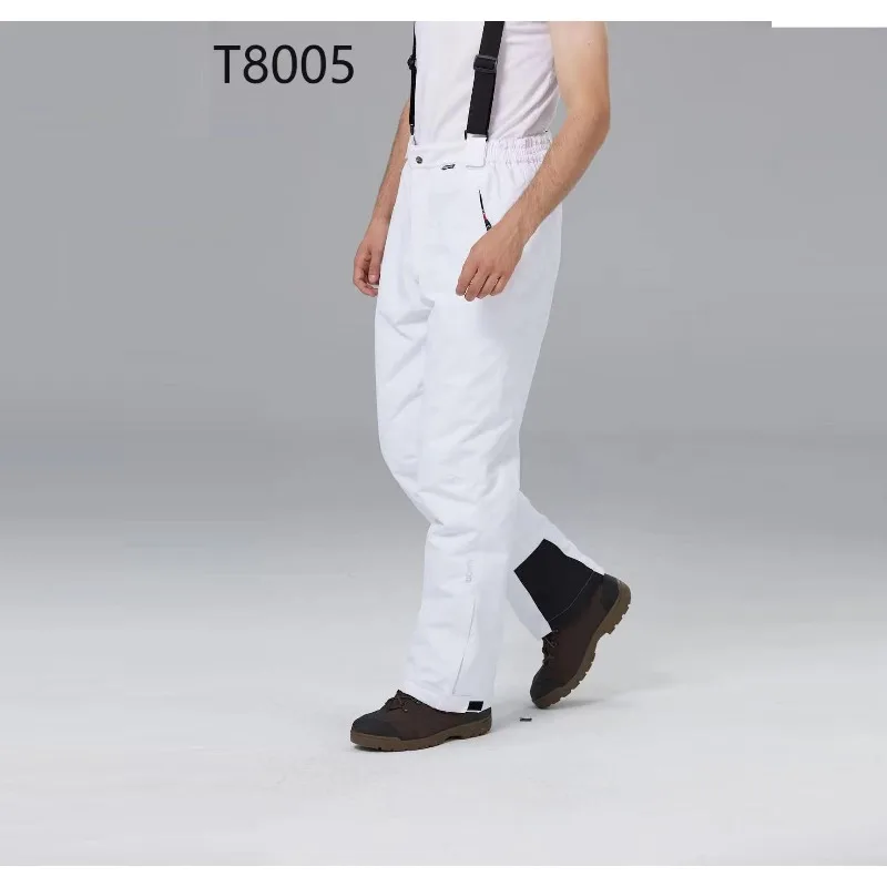 سروال تزلج قشرة قماش مرنة ولوحة مزدوجة فضفاضة مقاومة للرياح ومقاومة للماء ودافئة