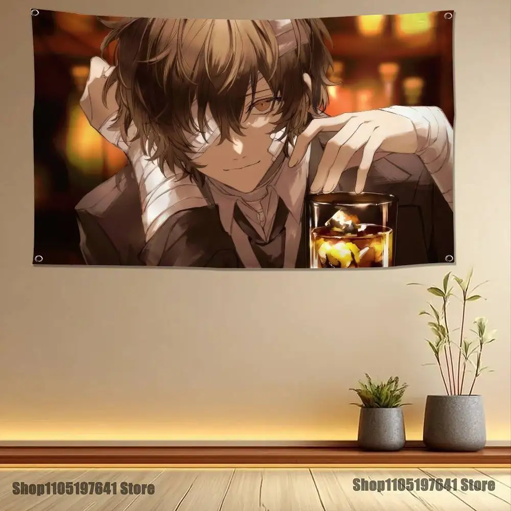 Anime  O-Osamu Dazaies Flag Tapestry Banner For Bedroom Outdoor Living Room Restaurant Bar Wall Decor Party