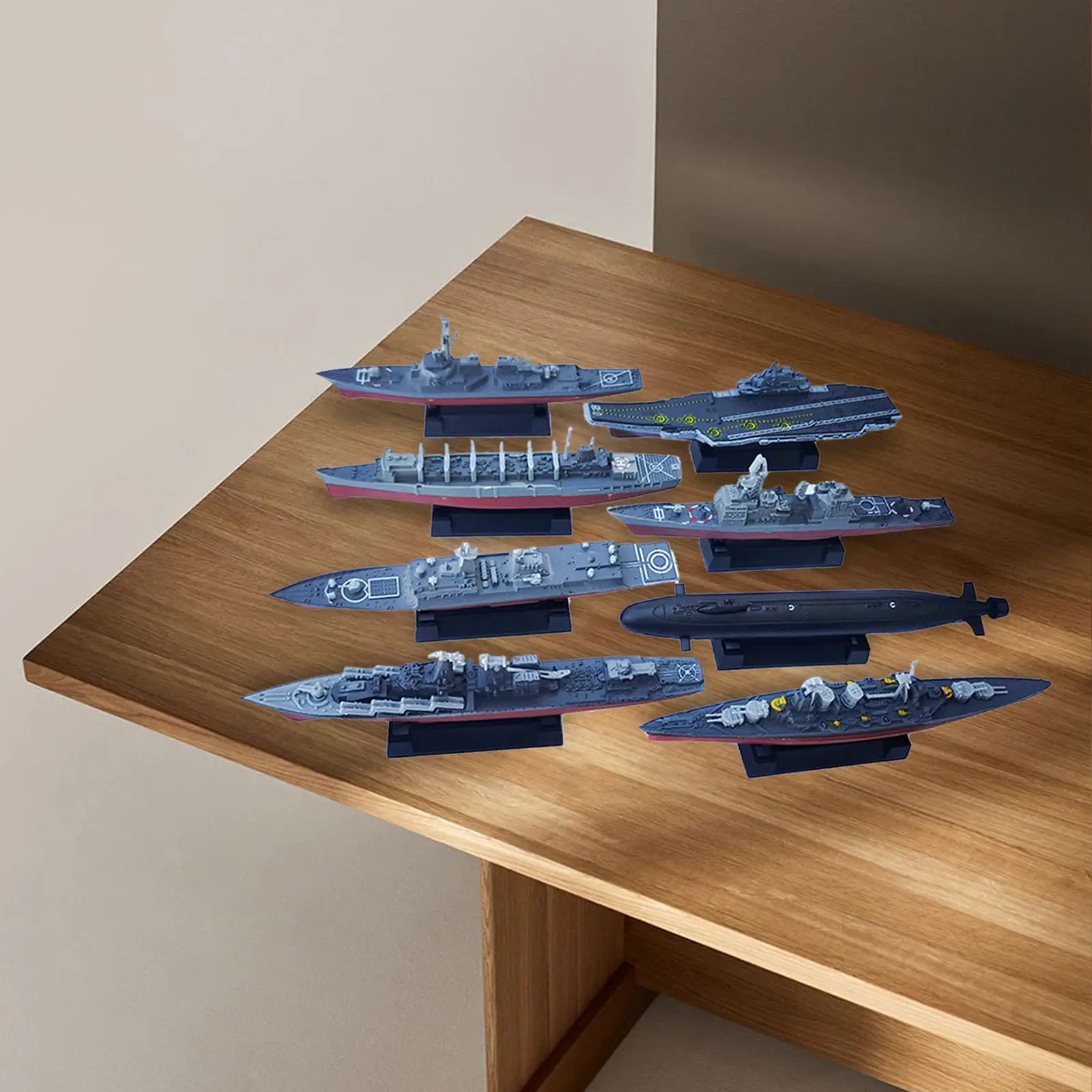 8 Pieces 4D Assembled Ship Model, Aircraft Model Collection Toys Playset, Warship Model Toy for Adults Children Birthday Gifts