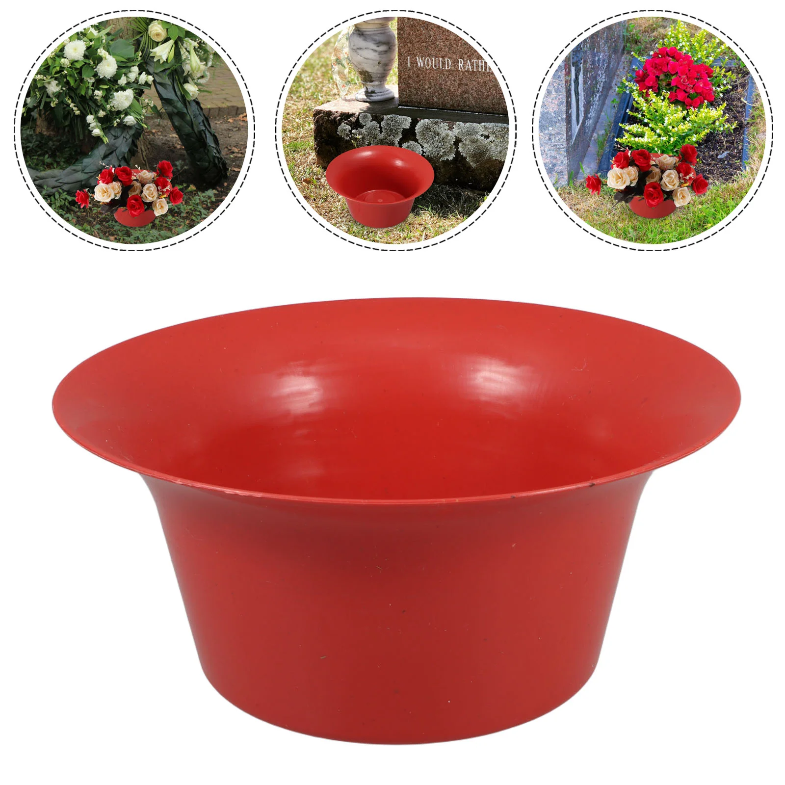 

10 Pcs Flower Pot for Visiting Graves Bouquet Cemetery Base Sacrifice Plastic Memorial Holder Stand Centerpieces