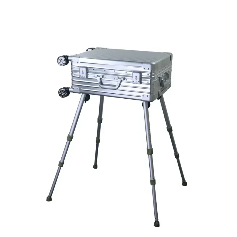 

Hot Sales Makeup Train Case With Speaker, Free Standing Portable Makeup Station With Lighted Mirror, Cosmetic Organizer Box