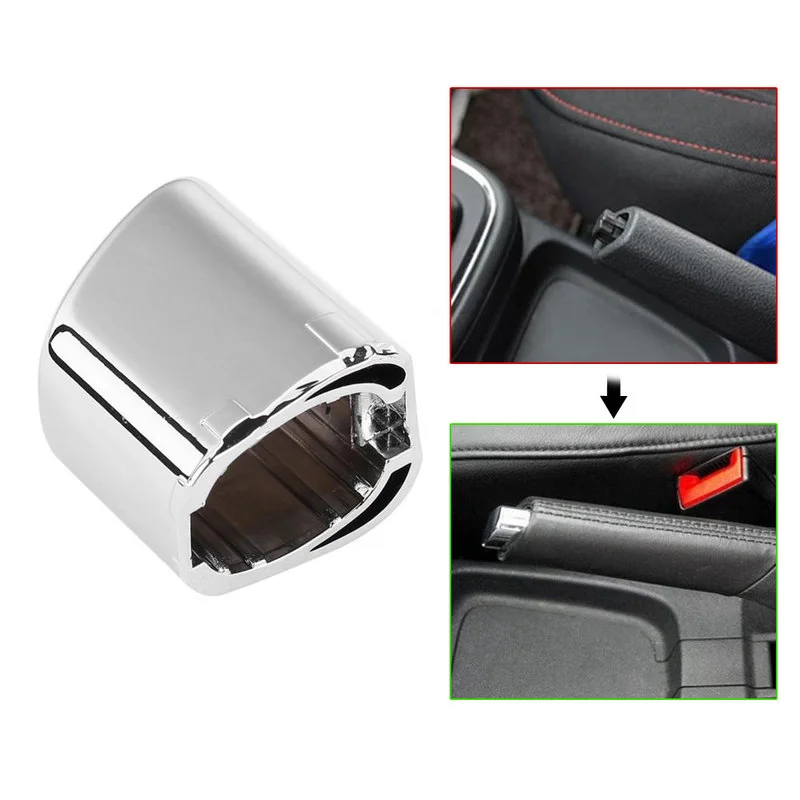 Chrome Car Hand Brake Button Cover Handbrake Lever Parking Button Trim Cover Silver Car Accessories for Polo Cross 6Rd 711 333 A