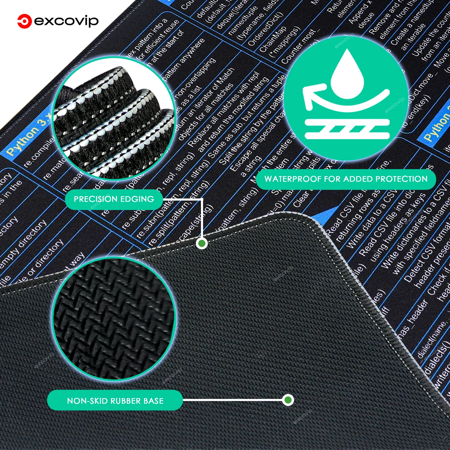 لوحة ماوس برمجة EXCO Python 3.x، اختصارات كبيرة، لوحة ماوس للذكاء الاصطناعي، حصيرة مكتبية للتعلم العميق على شبكة الإنترنت #5