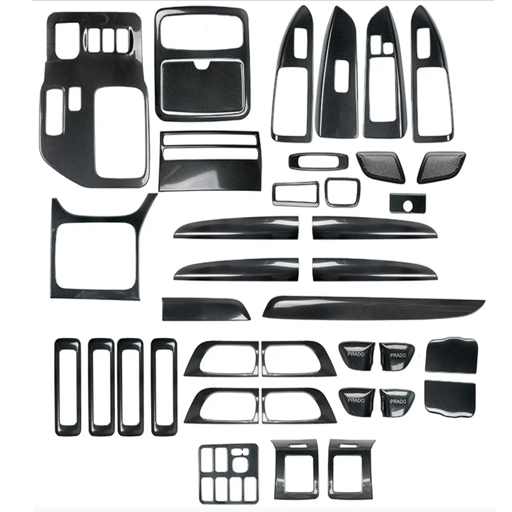 FOR LAND CRUISER PRADO 120 Upgrade Carbon Fiber Lc120 Carbon Fiber Sticker Interior FJ120 Bright Black Brushed Interior Patch