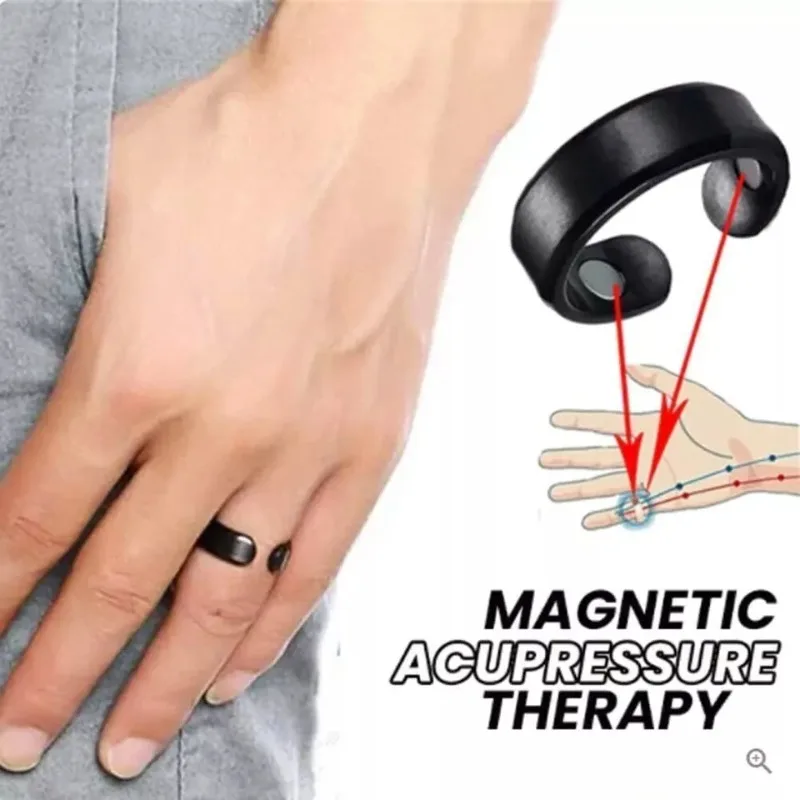 Stainless Steel Magnetic Therapy Weight Loss Rings for Women Anti Snoring Ring Power Slimming Burning Fat Health Care Jewelry